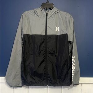 Hurley boys windbreaker hooded jacket sz XL